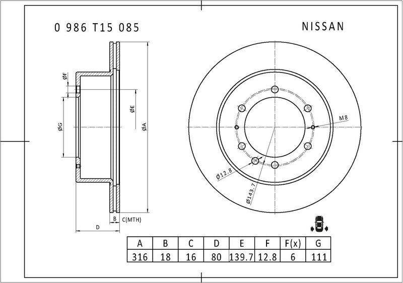Bosch Brake Disc - PBR622