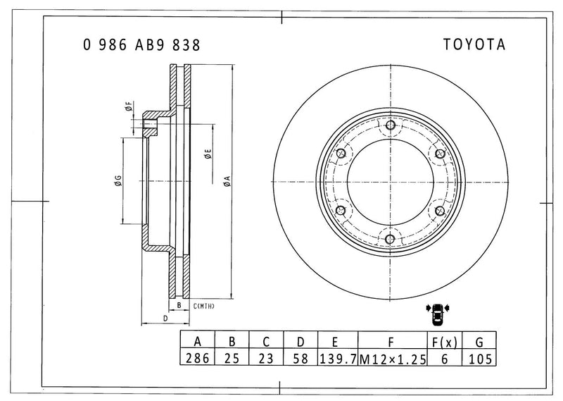 Bosch Brake Disc - PBR782
