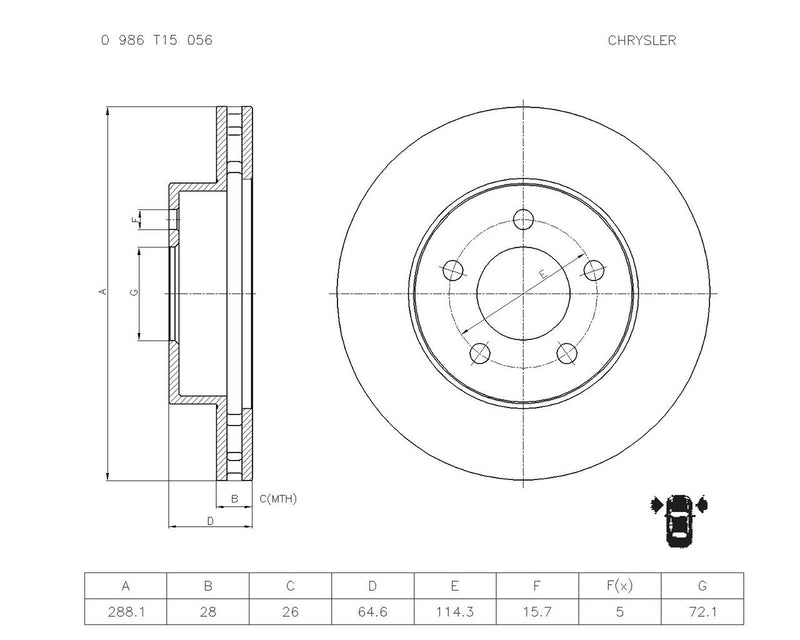 Bosch Brake Disc - PBR889