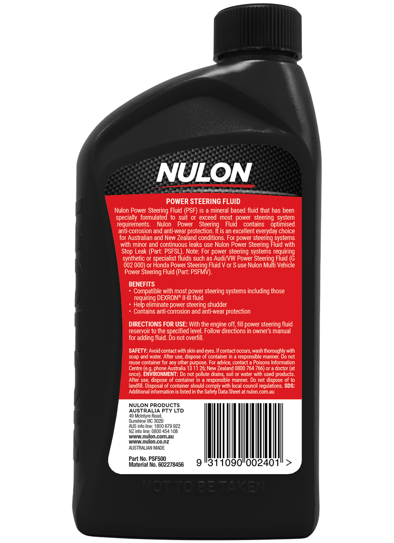 Nulon Power Steering Fluid - 1 Litre