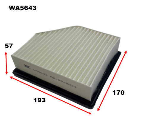 Wesfil Air Filter - WA5643 (A2098)