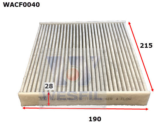 Wesfil Cabin/Pollen Air Filter - WACF0040 - RCA164P - Lexus, Subaru, Toyota