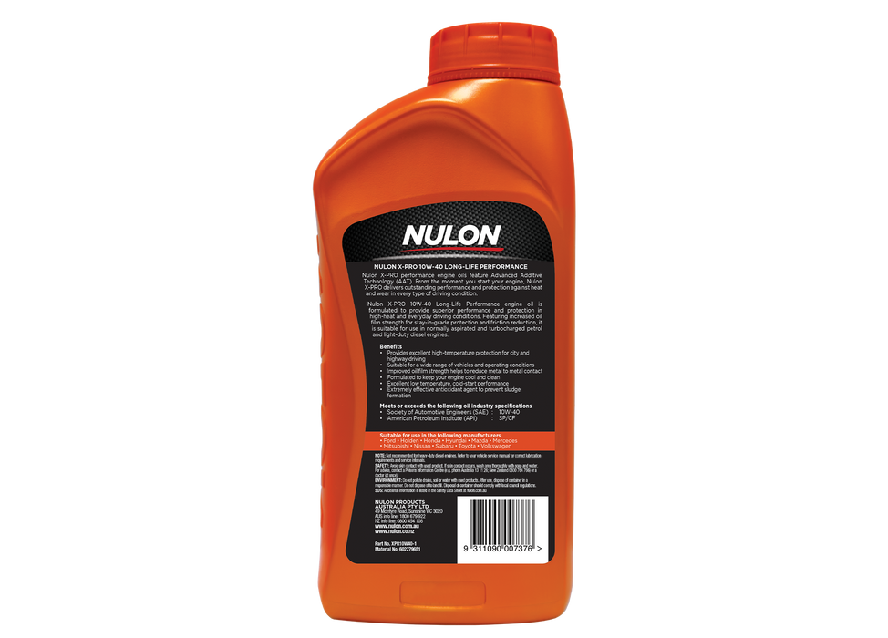 Nulon X-Pro 10W40 Long-Life Performance Engine Oil - 1 Litre
