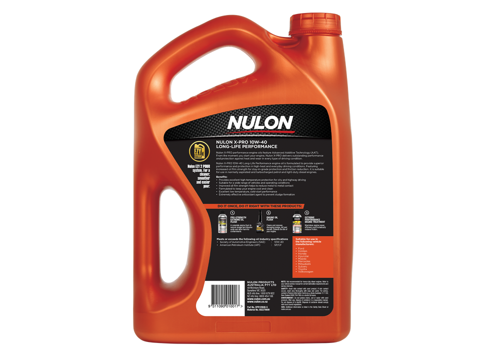 Nulon X-Pro 10W40 Long-Life Performance Engine Oil - 5 Litre