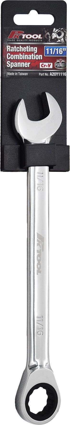 One Way Ratcheting Combination Spanner - 11/16" - A20Y1116