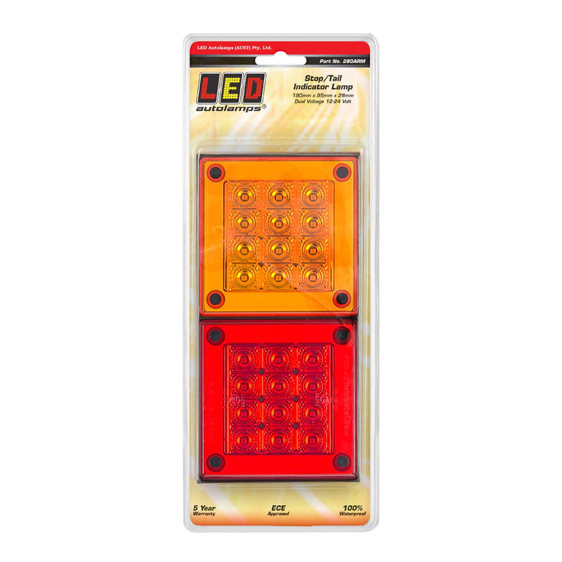 LED Autolamps Rear Combination LED Lamp Mini Jumbo Twin Assembly - Stop/Tail/Indicator