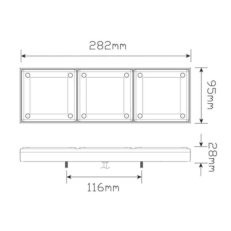 LED Autolamps Rear Combination LED Lamp Mini Jumbo - Stop/Tail/Indicator/Reverse - 280ARWM