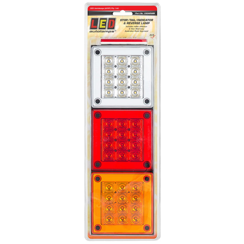 LED Autolamps Rear Combination LED Lamp Mini Jumbo - Stop/Tail/Indicator/Reverse - 280ARWM