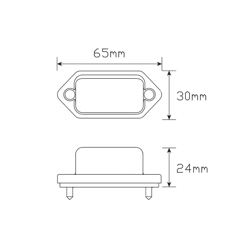 LED Autolamps LED Licence Plate Lamp with Black Steel Bezel