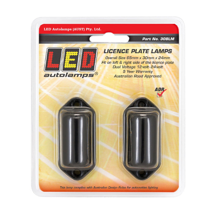 LED Autolamps LED Licence Plate Lamp with Black Steel Bezel
