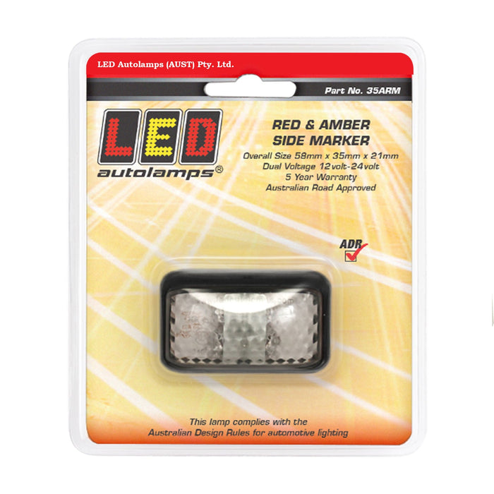 LED Autolamps LED Amber/Red Side Marker Lamp - 35ARM