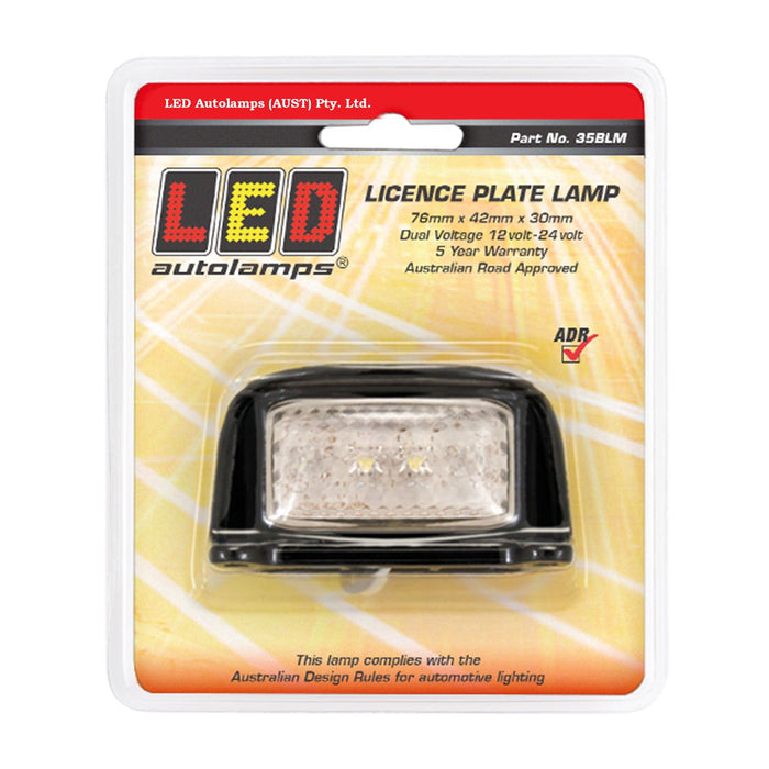LED Autolamps LED Licence Plate Lamp with Black Housing - 35BLM