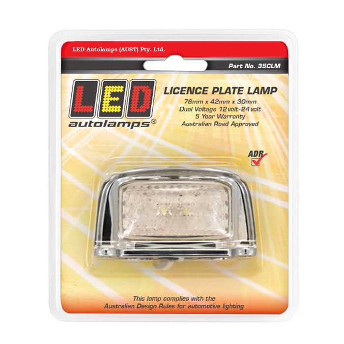 LED Autolamps LED Licence Plate Lamp with Chrome Housing - 35CLM
