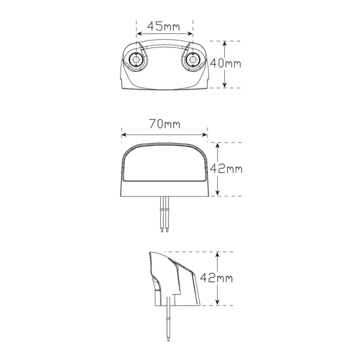 LED Autolamps LED Licence Plate Lamp with Black Housing - 41BLM