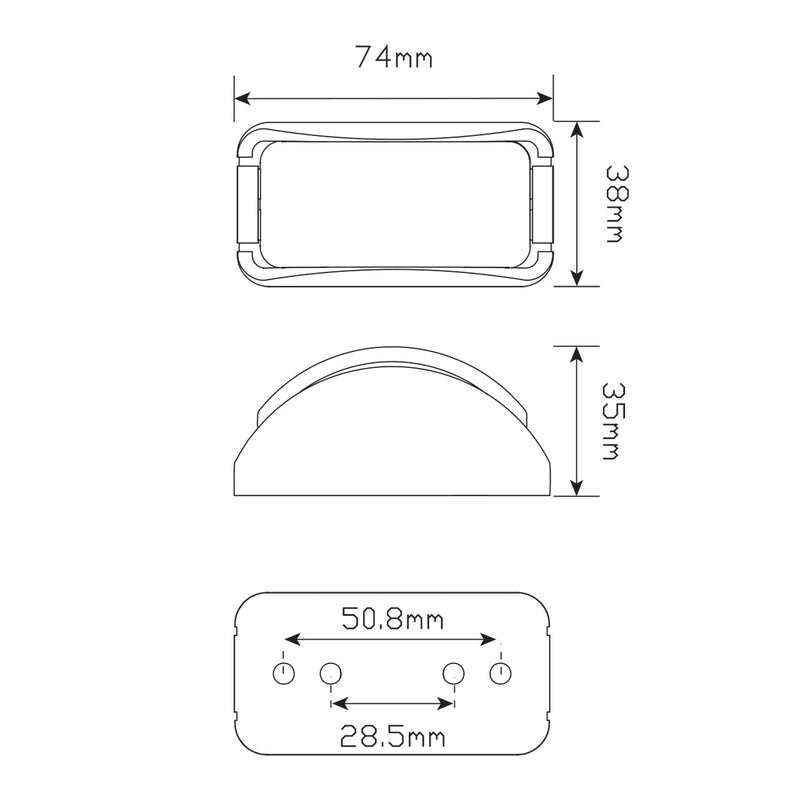 LED Autolamps LED Side Marker Lamp [Amber/Red] - 42ARM