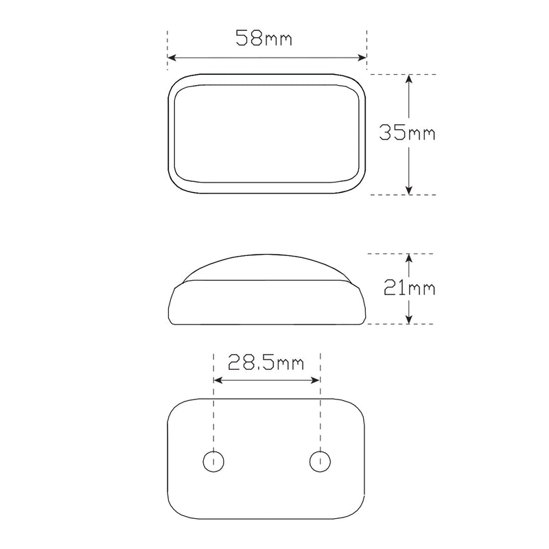 LED Autolamps LED Category 5 Side Direction Indicator - 58AM
