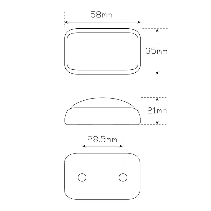LED Autolamps LED Category 5 Side Direction Indicator - 58AM