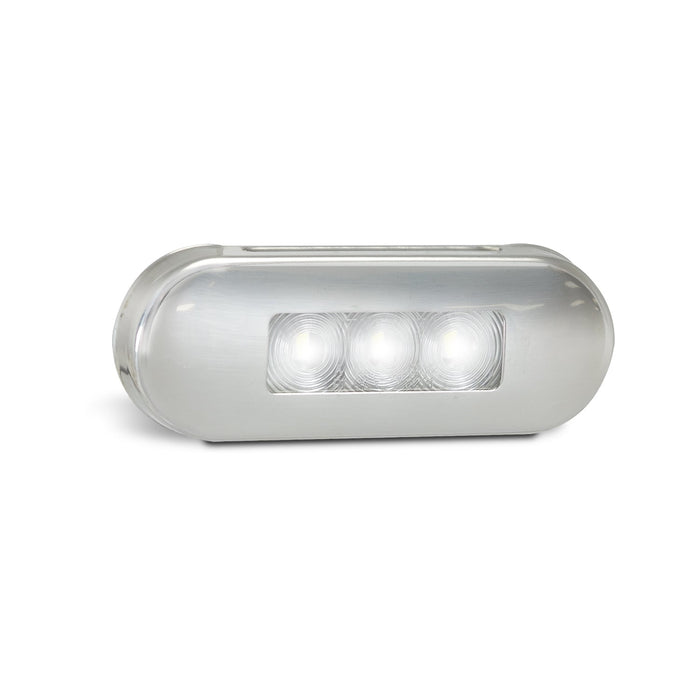 LED Autolamps LED Front End Outline Marker Lamp with Clear Lens Coloured LEDs - Brushed Steel Bezel