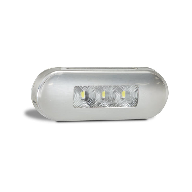 LED Autolamps LED Front End Outline Marker Lamp with Clear Lens Coloured LEDs - Brushed Steel Bezel