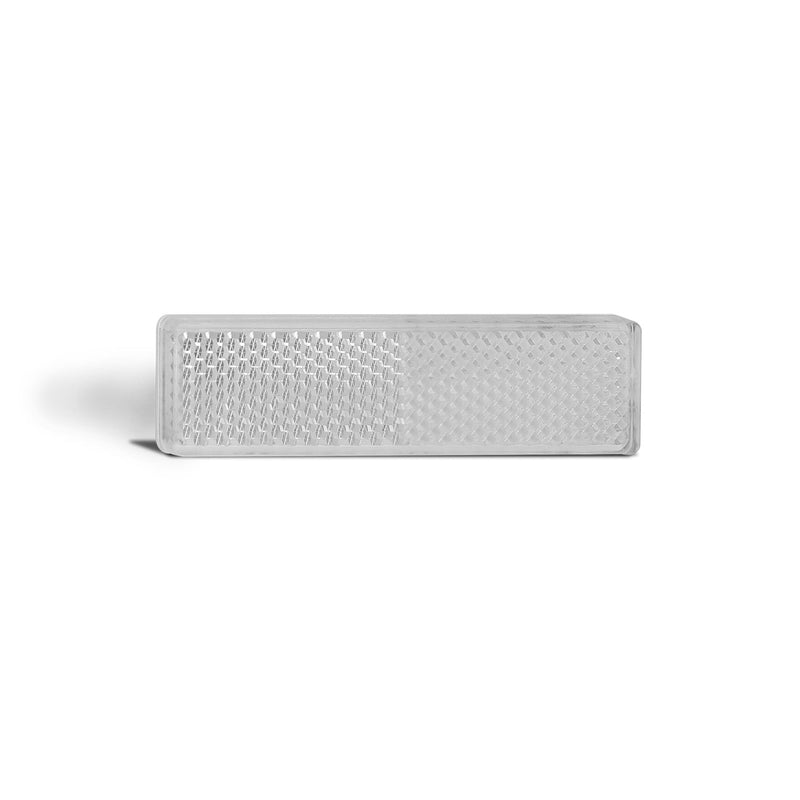 LED Autolamps Slimline White Reflex Reflectors - Rectangle Shape with 3M Double Sided Tape Mount