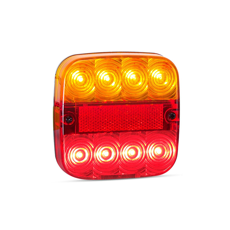 LED Autolamps Square Rear Combination LED Lamps with Inbuilt Reflector and Licence Plate Lamp - 99ARL2