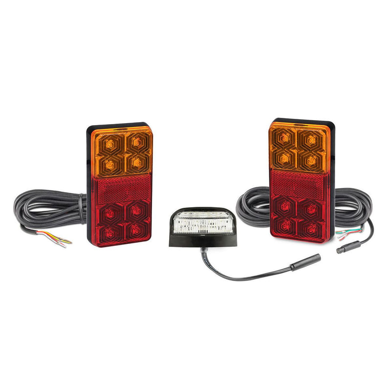 LED Autolamps 6 Metre LED Trailer Lamp Kit with Reflex Reflector and Licence Plate Lamp (150 x 80 x 22mm) - Stop/Tail/Indicator