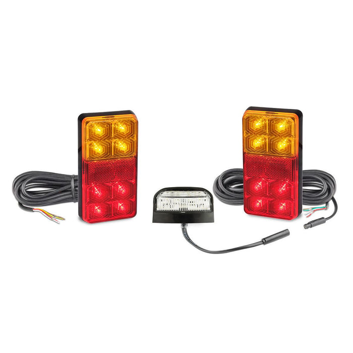 LED Autolamps 6 Metre LED Trailer Lamp Kit with Reflex Reflector and Licence Plate Lamp (150 x 80 x 22mm) - Stop/Tail/Indicator