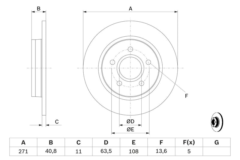 Bosch Brake Disc - BDT6043