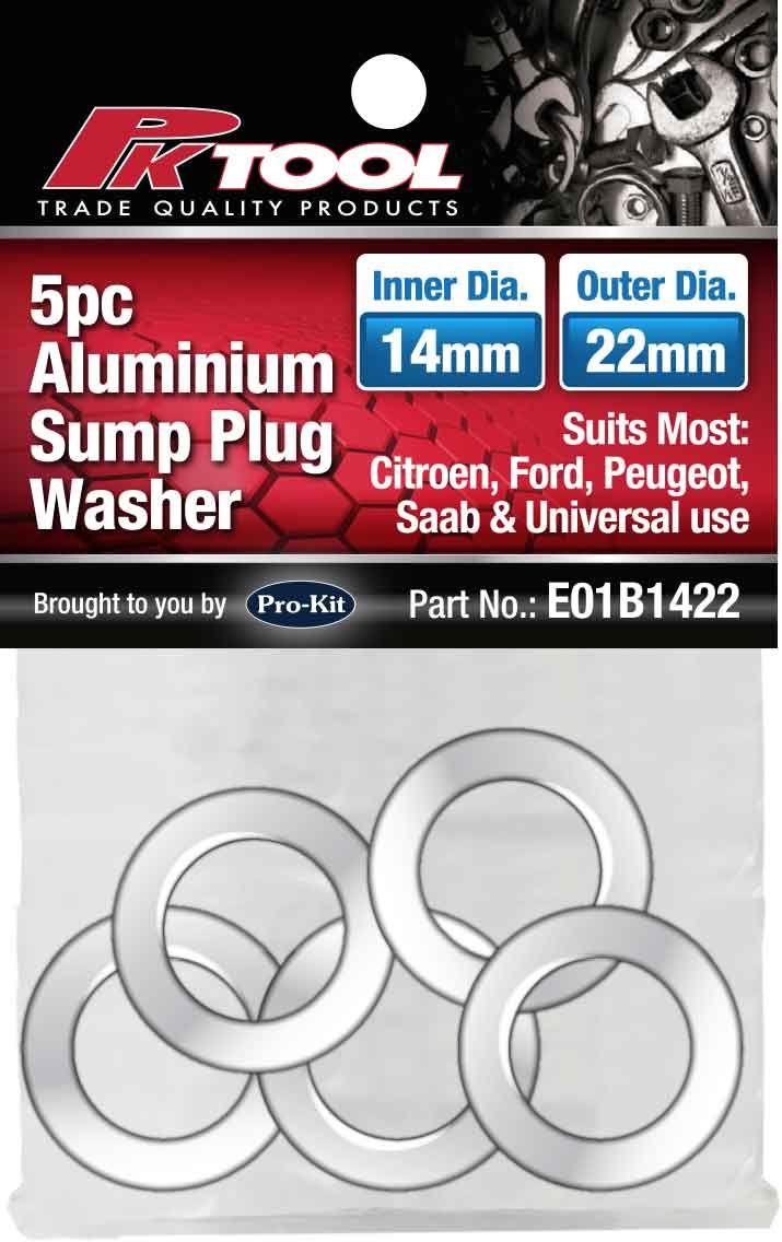 Aluminium Sump Plug Washer - 14mm ID x 22mm OD (Pack of 5)