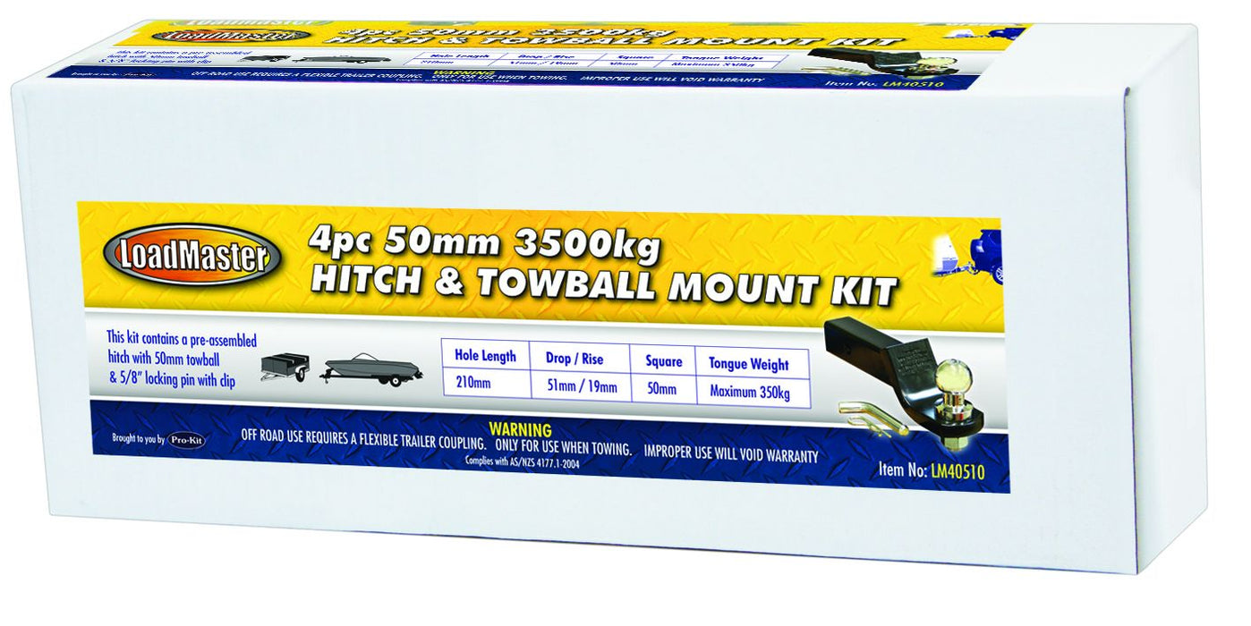 4 Piece 3500Kg Hitch & Towball Kit - LM40510