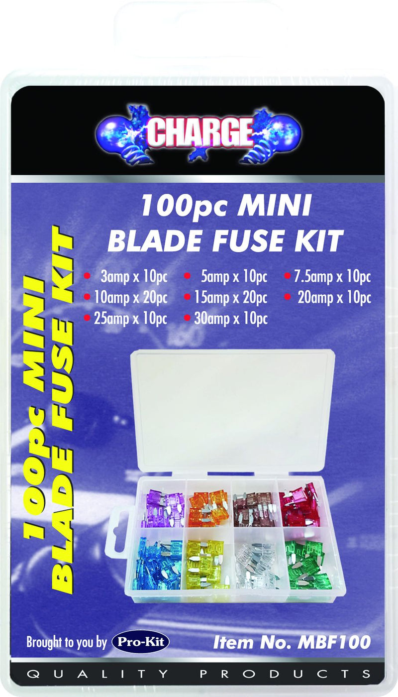 Mini Blade Fuse Kit (Pack of 100 mixed)