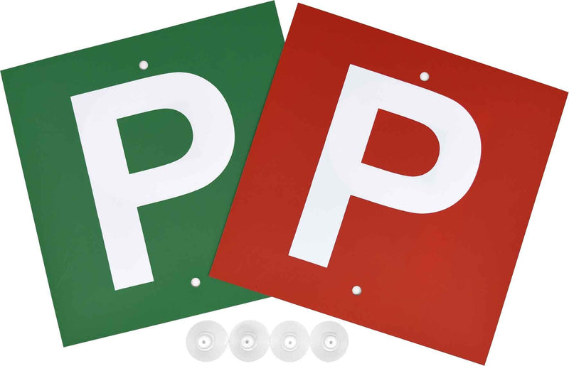 P Plates (Double Sided - Red & Green) - 2pce Suction Cup