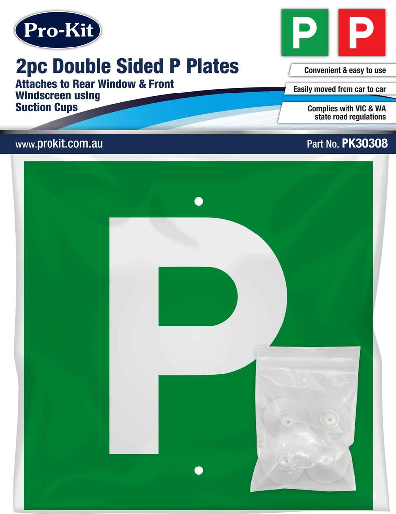 P Plates (Double Sided - Red & Green) - 2pce Suction Cup