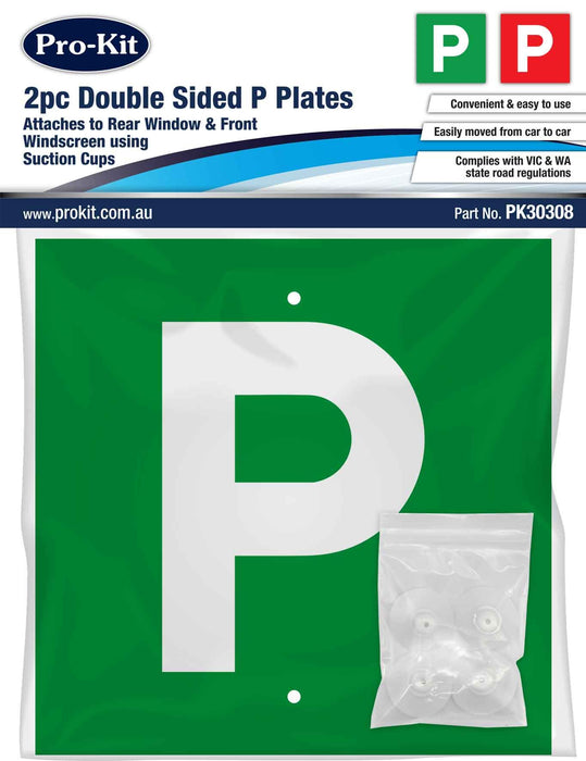 P Plates (Double Sided - Red & Green) - 2pce Suction Cup