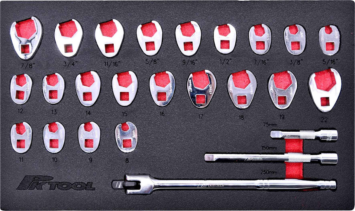 25 Piece Crowfoot Flare Nut Spanner Set