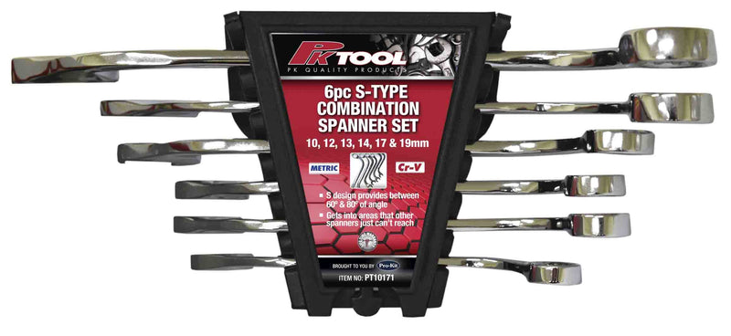 6 Piece S-Type Combination Spanner Set (Metric)