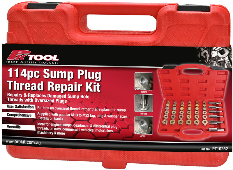 114 Piece Sump Plug Thread Repair Master Kit