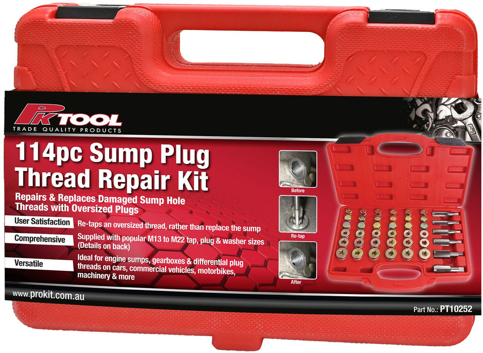 114 Piece Sump Plug Thread Repair Master Kit