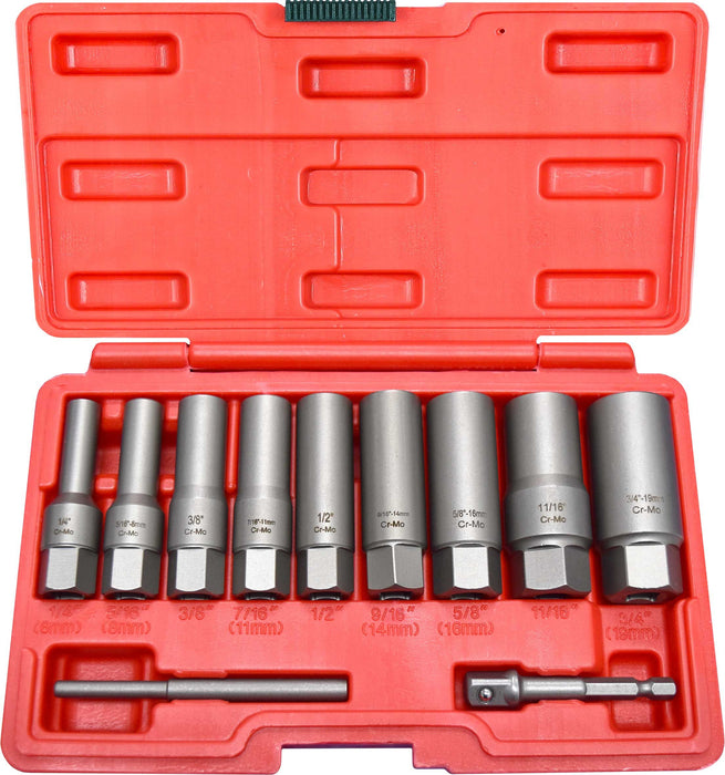 11 Piece Deep Impact Spiral Twist Extractor Socket Set