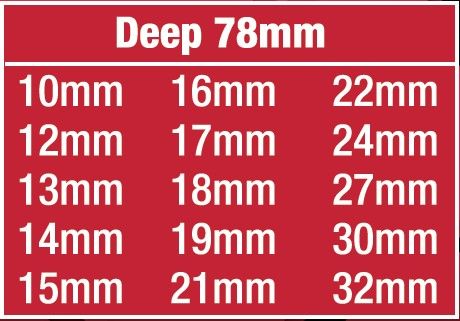 35 Piece 1/2" Drive Short & Deep Impact Socket Set