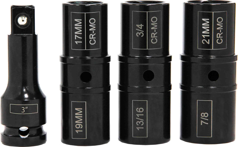 4 Piece 1/2" Drive Impact Flip Socket Set