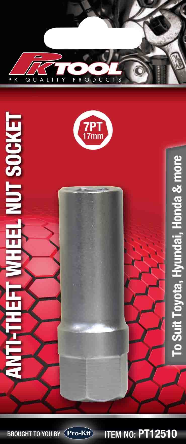 17mm 1/2" Drive 7 Point Wheel Lock Nut Socket