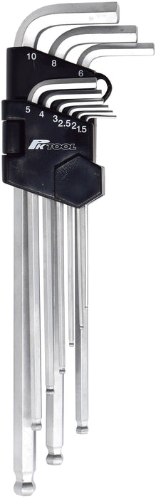 9 Piece Extra Long Ball End Hex Key Set - PT30521