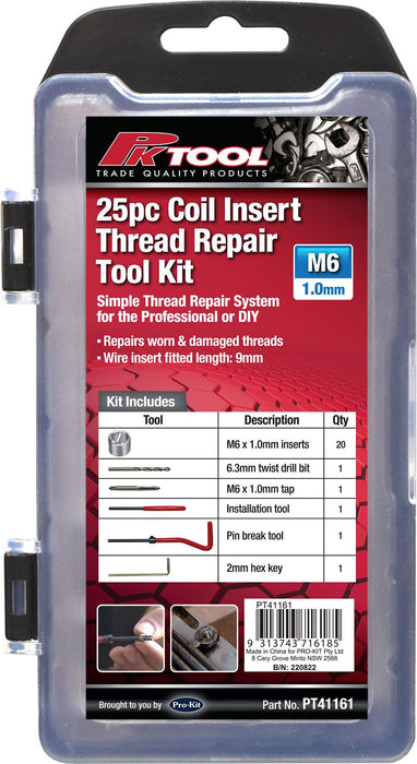 25 Piece M6 x 1.0 Thread Repair Kit - PT41161