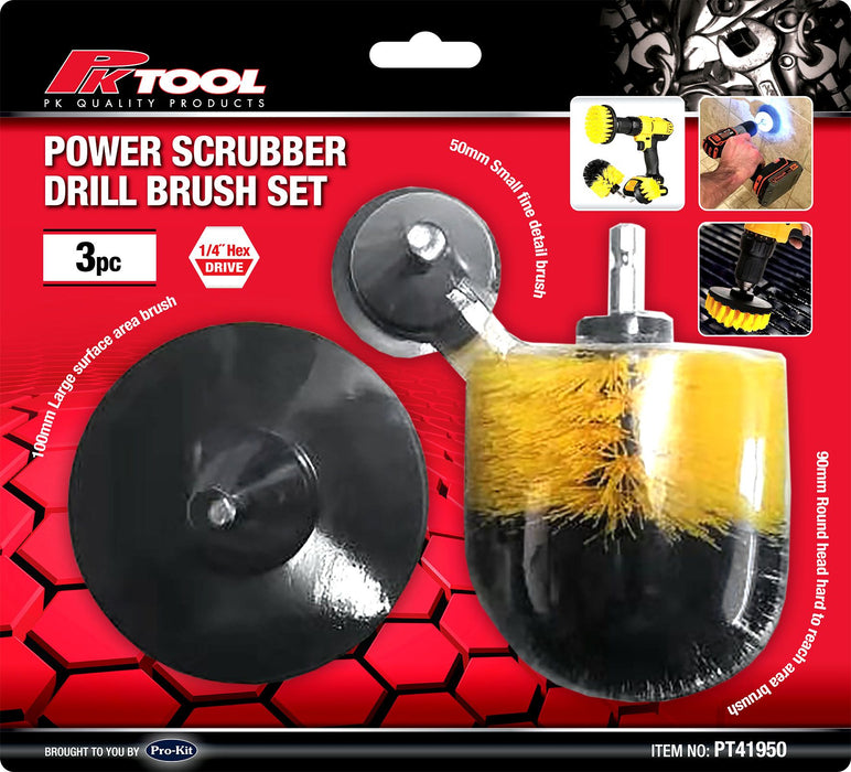 3 Piece Power Scrubber Drill Brush Set