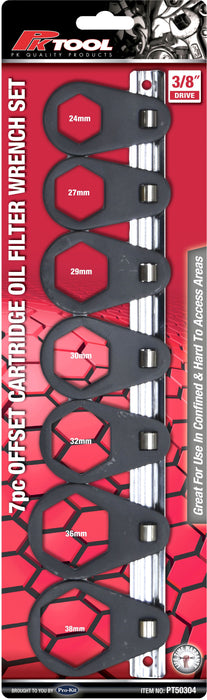7 Piece Offset Cartridge Oil Filter Housing Wrench Set - PT50304