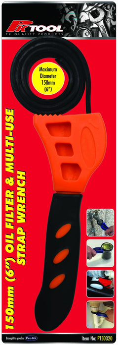 Oil Filter & Multi-Use Wrench - 150mm (6") Strap Style - PT50320