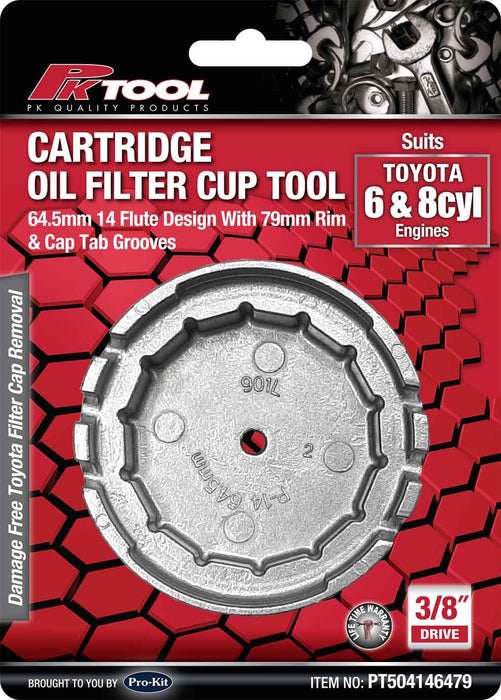 Cup Style Oil Filter Remover [Fits: Toyota / Lexus 6 & 8 Cylinder]