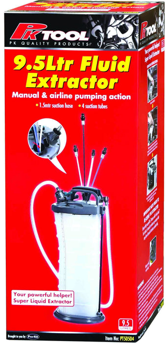Oil & Fluid Extractor - 9.5Ltr Airline & Pump Action - PT50504
