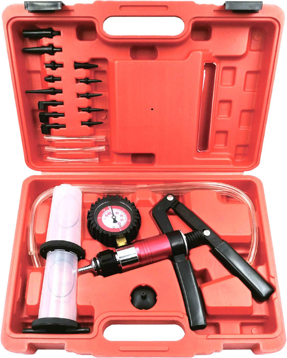 22 Piece Hand Held Vacuum Pump & Brake Bleeder Kit